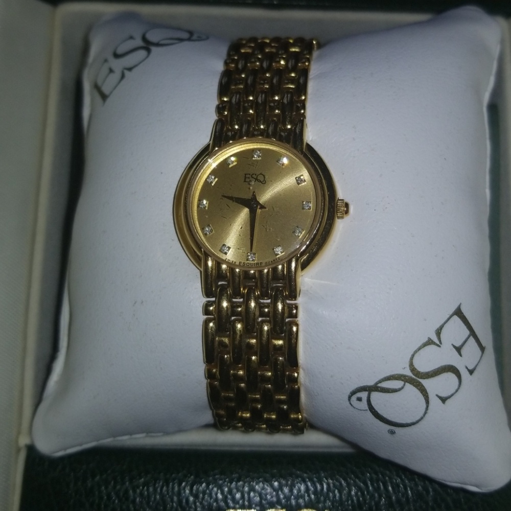 ESQ ladies diamond and gold watch
